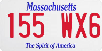 MA license plate 155WX6