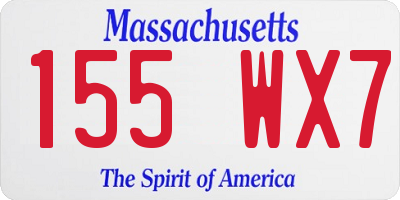 MA license plate 155WX7