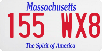 MA license plate 155WX8