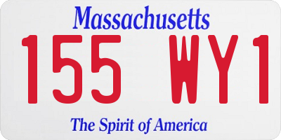 MA license plate 155WY1