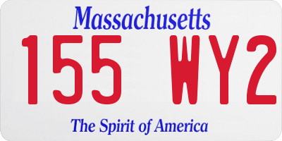 MA license plate 155WY2