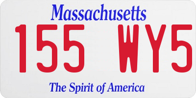 MA license plate 155WY5