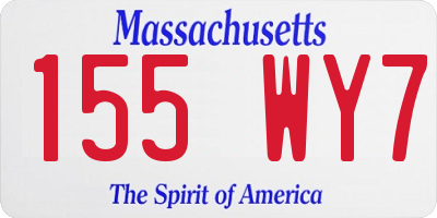 MA license plate 155WY7