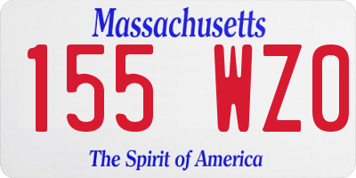 MA license plate 155WZ0