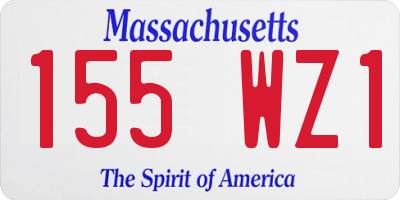 MA license plate 155WZ1
