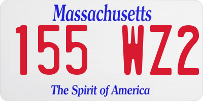 MA license plate 155WZ2