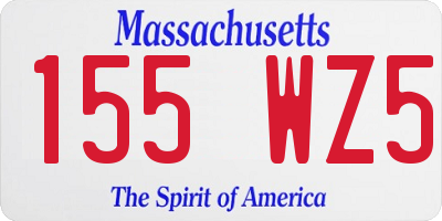 MA license plate 155WZ5