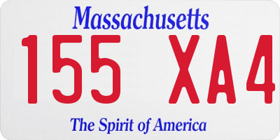 MA license plate 155XA4