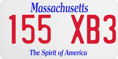 MA license plate 155XB3