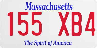 MA license plate 155XB4