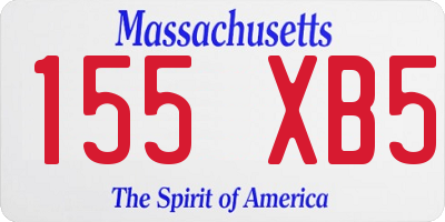MA license plate 155XB5