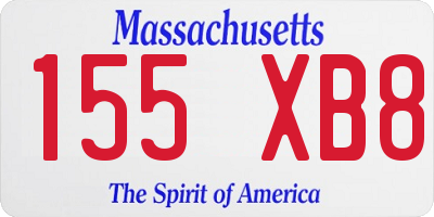 MA license plate 155XB8