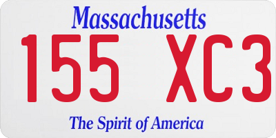 MA license plate 155XC3
