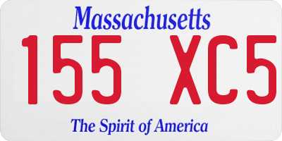 MA license plate 155XC5