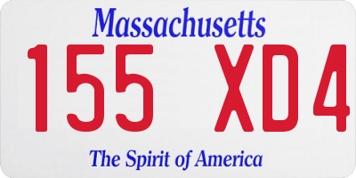 MA license plate 155XD4