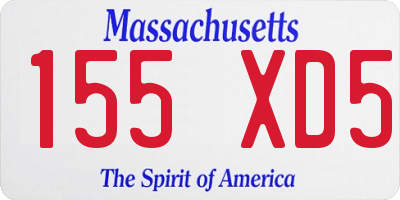 MA license plate 155XD5