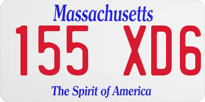 MA license plate 155XD6
