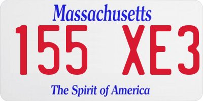 MA license plate 155XE3