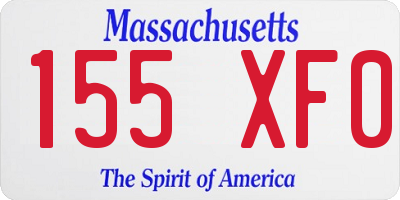 MA license plate 155XF0