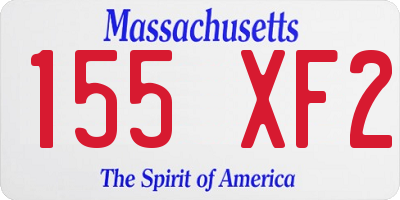 MA license plate 155XF2