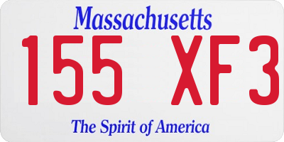 MA license plate 155XF3