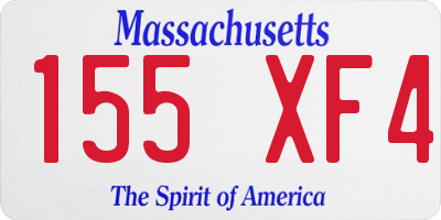 MA license plate 155XF4