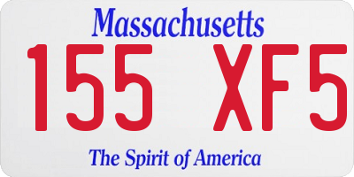 MA license plate 155XF5