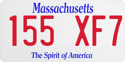 MA license plate 155XF7