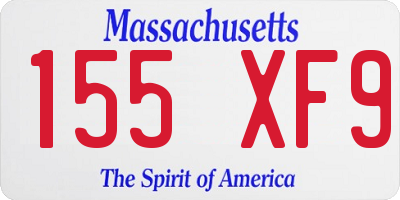 MA license plate 155XF9
