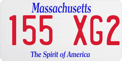 MA license plate 155XG2