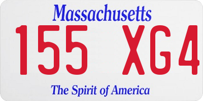 MA license plate 155XG4