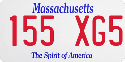 MA license plate 155XG5