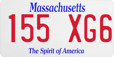 MA license plate 155XG6