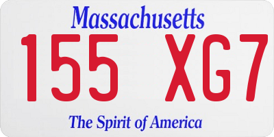 MA license plate 155XG7