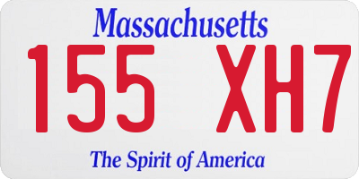 MA license plate 155XH7