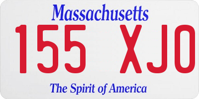 MA license plate 155XJ0