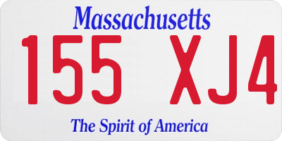 MA license plate 155XJ4