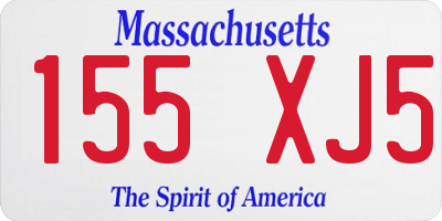 MA license plate 155XJ5