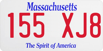 MA license plate 155XJ8