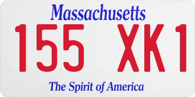 MA license plate 155XK1