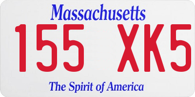 MA license plate 155XK5