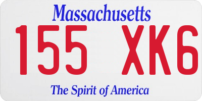MA license plate 155XK6