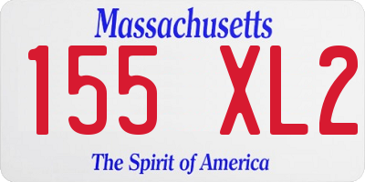 MA license plate 155XL2