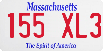 MA license plate 155XL3