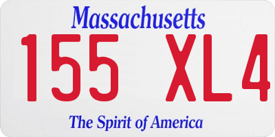 MA license plate 155XL4