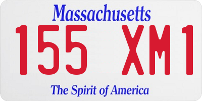 MA license plate 155XM1