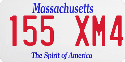 MA license plate 155XM4