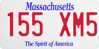 MA license plate 155XM5
