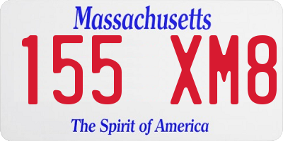 MA license plate 155XM8