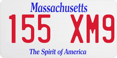 MA license plate 155XM9